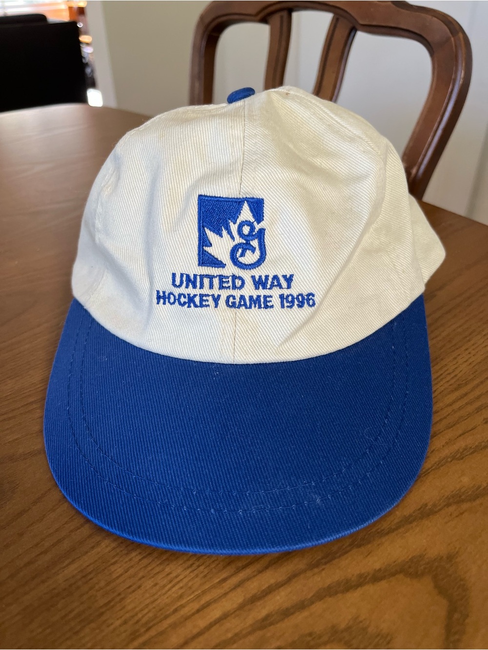 Vintage United Way Hockey Game 1996 Blue White Green Baseball Cap OS